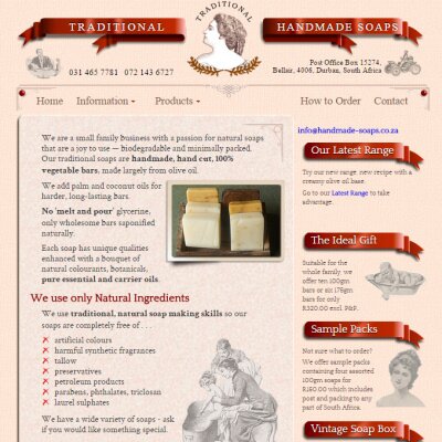 Durban Traditional Soaps web page