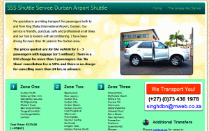 Airport Shuttle Website Designers Durban